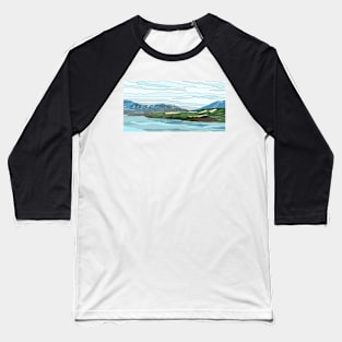 Shoreline view of Iceland Baseball T-Shirt